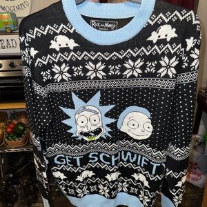 Cartoon Network Black and Light Blue Crewneck Sweater